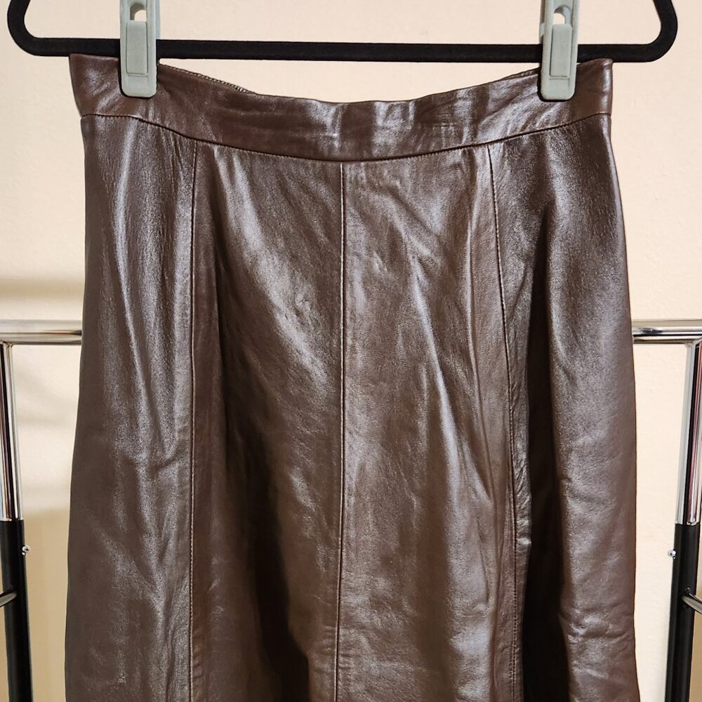 Siena New York Brown Leather Vintage Skirt